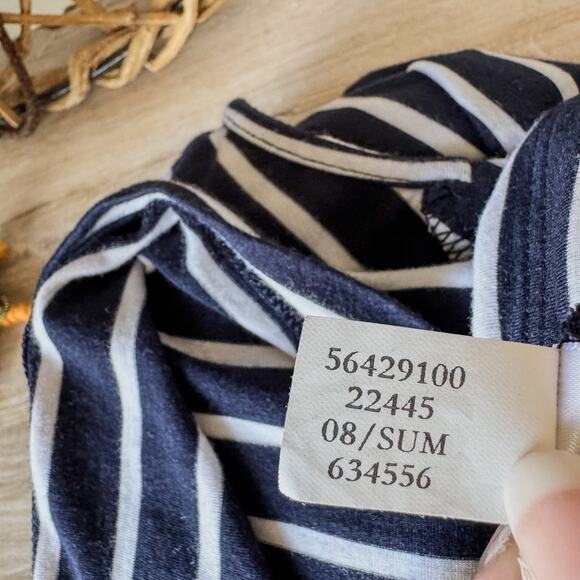Banana Republic Navy & White Striped Twist Strap Sweetheart Tank Blouse, Medium - Picture 10 of 10